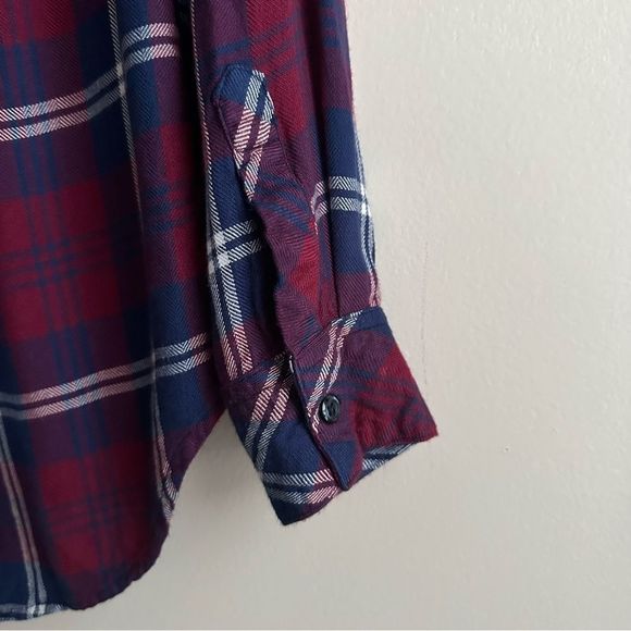 Rails • Hunter Flannel Shirt in Navy/Rose/Powder - Picture 9 of 10